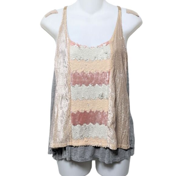 NWT Anthropologie TINY Sequin Racerback Tank Top XS - Picture 1 of 8